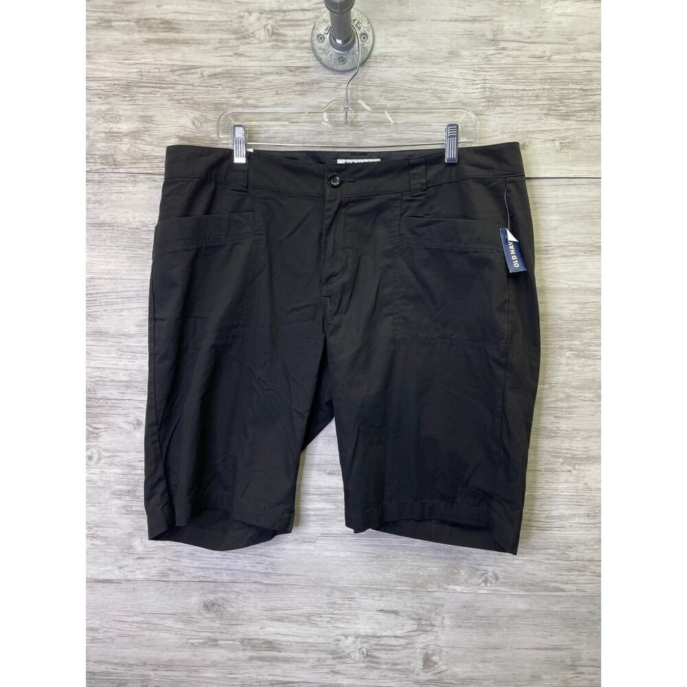 Old Navy Shorts Womens 16‎ Black 100% Cotton Bermuda Mid Rise